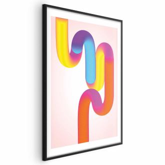 OEM P&oacute;ster - Tubos Arco&iacute;ris - Ilustraci&oacute;n Abstracta Con Degradados De Colores