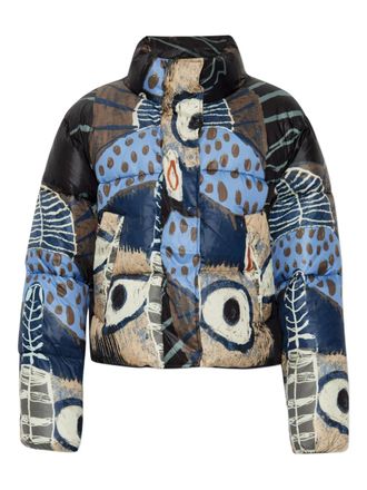 Munthe Juba print puffer jacket - women - Recycled Polyester - 36 - Black