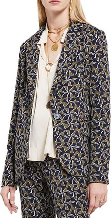 ottod'Ame Printed Fit Jacket in Blue at Nordstrom, Size 44 It