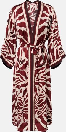 Poupette St Barth Erica printed satin kaftan