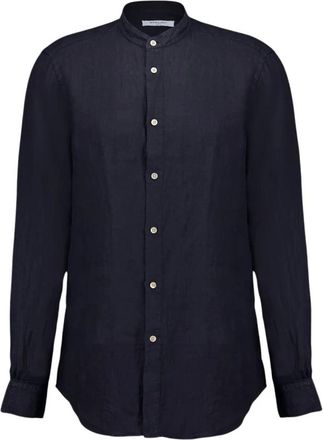 Boglioli Heren, Overhemden, Blauw, Maat: 3XL Linnen