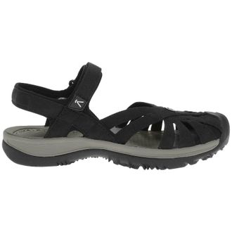Keen Rose Textile Womens Hook and loop Sandals - Black Neutral Grey - Size:UK 8.5