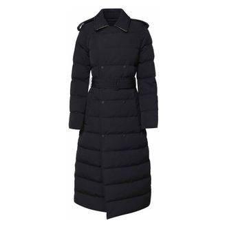 Burberry Long Double-Breasted Down Puffer Coat, Size X-Small