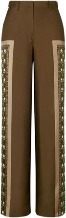 Tory Burch Relaxed-fit Satin Pant - Dames - Wijde Broeken - Bruin - M - Satijn - Broeken