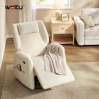 Woltu Woltu Sill&oacute;n Reclinable El&eacute;ctrico De Masaje De Chenilla Con Reposacabezas, Funci&oacute;n De Balanceo Con Calefacci&oacute;n, Bolsillos Laterales, Puerto Usb Y Puer