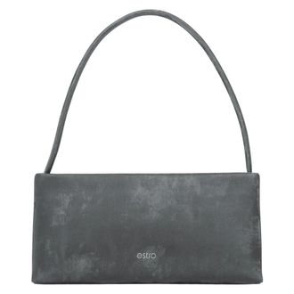 Estro & Luminara Leather Shoulder Bag with Marble Print - female - Estro - Shoulder Bags - Gray - ONE SIZE - Bags