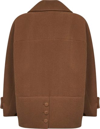 Chlo&eacute; Womens Short Wool Coat Dusty Camel Virgin