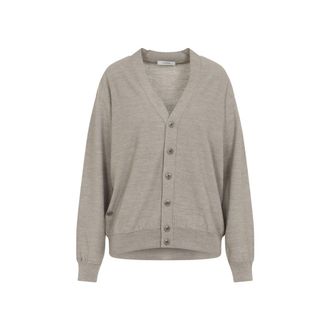 Christophe Lemaire Twisted Cardigan With V-Neck And Button Fastening