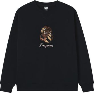 Fingercroxx embroidered-tiger sweatshirt - women - Cotton/Polyester - S - Black