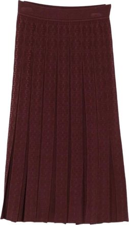 Tory Burch T Monogram Jacquard Rok - Dames - Midirokken - Bruin - S - Polyester - Rokken