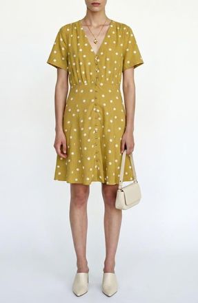 Vero Moda Kora Short Sleeve Polka Dot Dress in Willow Dots at Nordstrom, Size X-Large