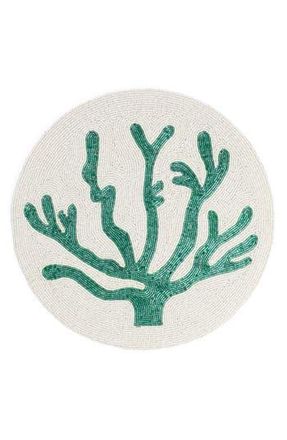 Tiramisu Coral Beaded Placemat in Green/Ivory at Nordstrom Rack