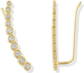 BEN ONI Bezel CZ Ear Climbers in Gold at Nordstrom