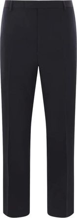 Gucci Suit Trousers, male, Black, Size: L Blue Wool Gabardine Trousers
