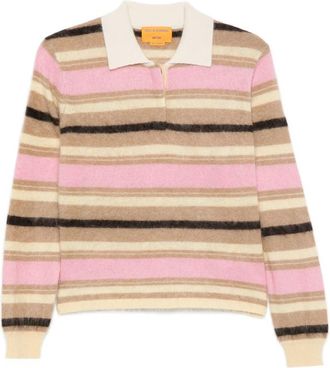 Guest In Residence Grizzly Striped Polo-collar Sweater