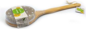 Pursonic Boar Bristle & Rubber Massager with Lotus Wooden Handle in Beige at Nordstrom