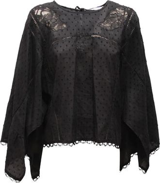 Emma & Gaia 35C533 Blouse - Dames - Blouses - Zwart - M - Katoen - Overhemden