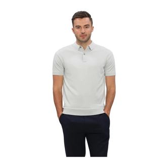 Genti Polo 2 Button SS 1260 - Heren - Tops - Grijs - Maat: XL Nylon