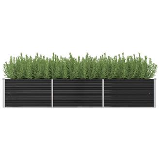 vidaXL Vidaxl - Arriate De Acero Galvanizado Gris Antracita 240x80x45 Cm
