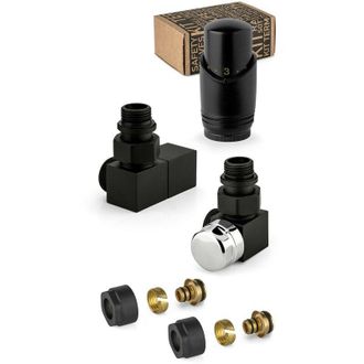APM Kit V&aacute;lvula De Mobiliario Termost&aacute;tica Negra Y Cromada, Modelo Cuadrado Apm 137knn 015 M 16 12 Negro