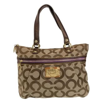 Coach Pre-owned Tote Bags, female, Beige, Size: ONE SIZE Pre-owned Canvas shoulder-bags