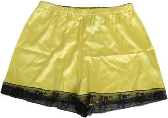 Dolce & Gabbana Yellow Satin Silk Mid Waist Underwear Womens Shorts