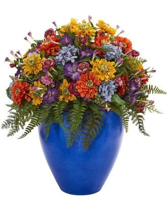 Nearly Natural Giant Mixed Floral Artificial Arrangement In Vase