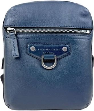The Bridge Iacopo Crossbody - Heren - Schoudertassen - Blauw - ONE Size - Leer - Tassen