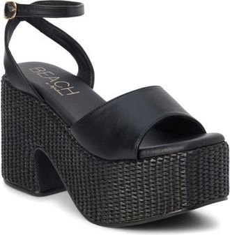 Matisse Footwear Arden Ankle Strap Platform Sandal in Black at Nordstrom, Size 10