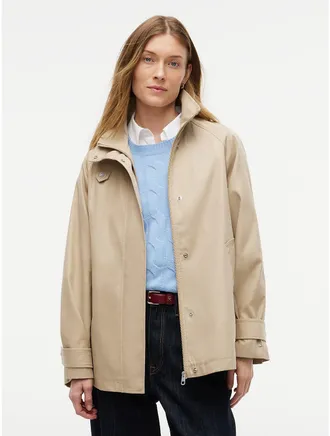 Tommy Hilfiger Womens Water-Repellent A-Line Cape Coat - Dark Beige - XXL