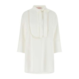 Valentino Garavani Blouses, female, White, Size: S Cotton Poplin Shirt