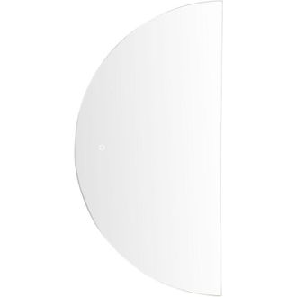 Beliani Specchio da parete moderno a led semicircolare per camera da letto e bagno 50 x 100 cm Argento Loue
