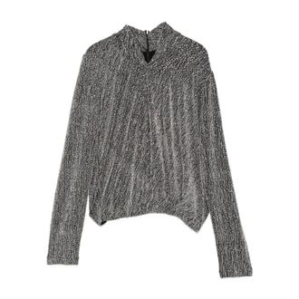 Iro Ysane Maglia a Maniche Lunghe con Collo Alto Testurizzato - - Tops - Donna - Grigio - S