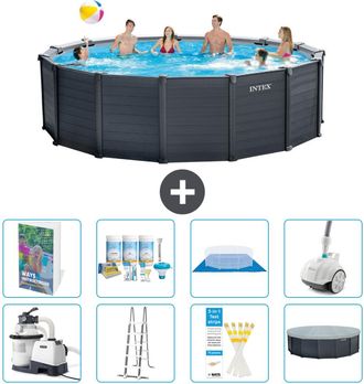 Intex Piscina Graphite Panel Redonda - 478x124 Cm - 9-piezas S658
