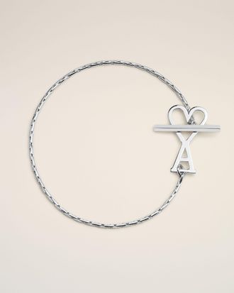 Ami Silver Brass Ami De Coeur Chain Bracelet Grey - 1 - Unisex