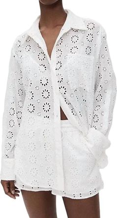 Le Superbe Eyelet Shine Over You Shirt In White