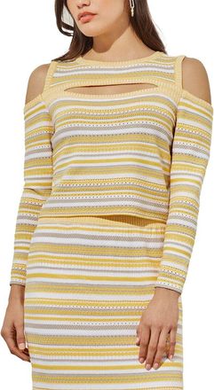 Ming Wang Cold-Shoulder Top