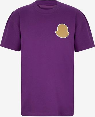 Moncler Weites T-Shirt mit abgerundetem Logoprint