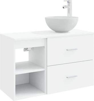 vidaXL Juego De Muebles De Ba&ntilde;o 2 Uds. Blanco Madera De Ingenier&iacute;a Vidaxl