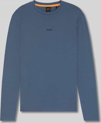 Boss Orange by Hugo Boss BOSS Orange Regular Fit Langarmshirt aus Baumwoll-Mix Modell TCHARK in Rauchblau, Größe XXL