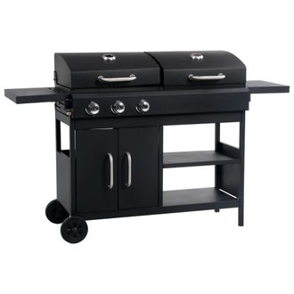 vidaXL Vidaxl - Barbecue Combinato Carbone E Gas 3 Fuochi