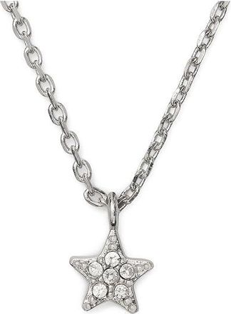 Kate Spade New York Earrings Pave Mini Star Pendant Womens Necklace Clear/Silver, Brass