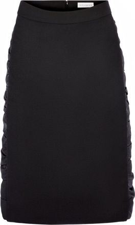 Nina Ricci Ruched-Detail Straight Black Skirt