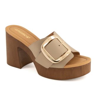 Andrea Womens Slip on Heeled Sandals
