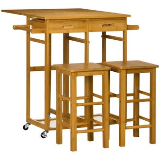 HOMCOM Conjunto de bar 82.5x75.5x83.5 cm marr&oacute;n