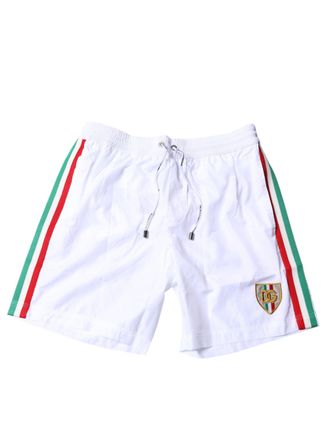 Dolce & Gabbana Mens White Stripes Beachwear Shorts 2 Pc Swimwear Polyester