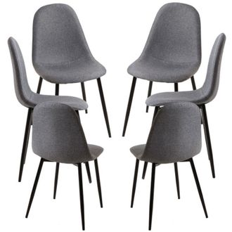Regalos Miguel Regalos Miguel - Packs Sillas Comedor - Pack 6 Sillas Black Teok Tela - Gris Oscuro