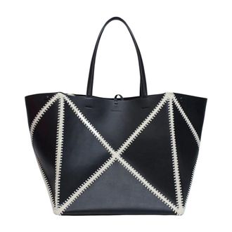 Nanushka Tote Bags, female, Black, Size: ONE SIZE Large Origami Bag in Black