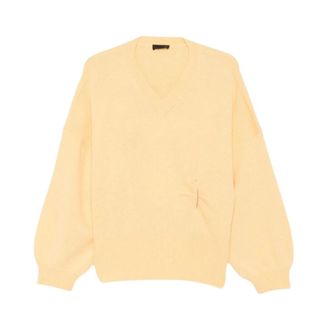 Liu Jo Jersey de cuello pico - Knitwear - Mujer - Amarillo - XS