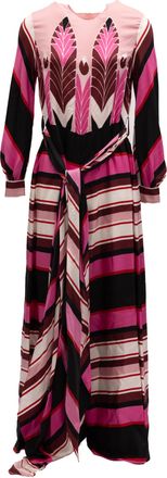 Valentino Garavani Pink Dress with Burgundy Womens details